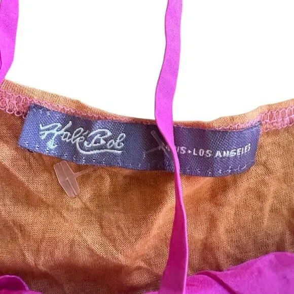 Hale Bob Silk Beaded Floral Cami Top Pink Orange Women’s M NEW - Picture 6 of 7
